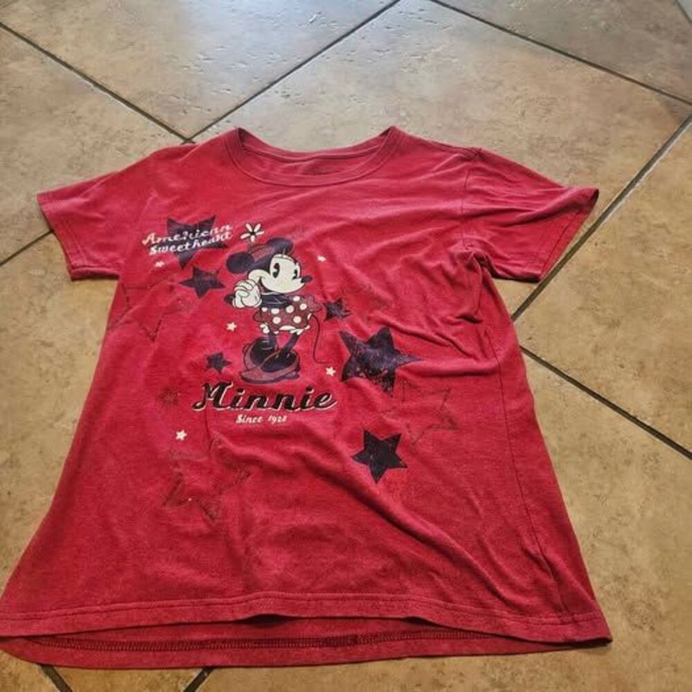 Disney Store Minnie Mouse Women's Neck T-Shirt Size Large 'America's Sweetheart'